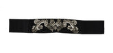 Dolce & Gabbana Black Silk Brass Crystal Embellished Waist Belt -   -  Dolce & Gabbana.